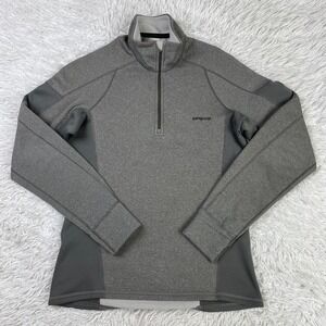 Patagonia Sweater Mens Small Gray Stretch Velocity Zip-Neck Pullover Fleece Men